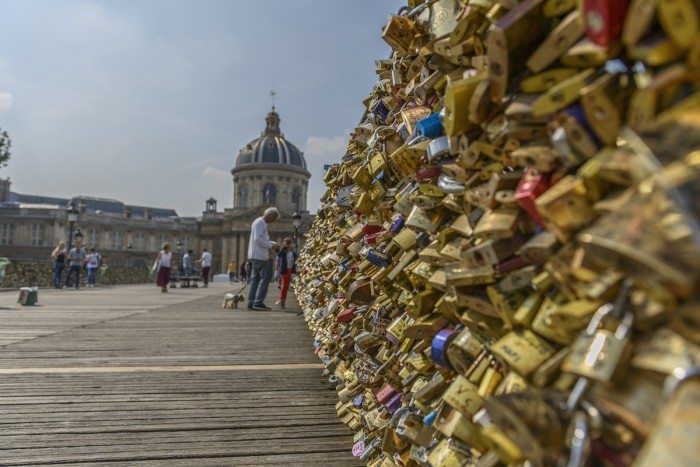 Love padlocks at Pont des Arts