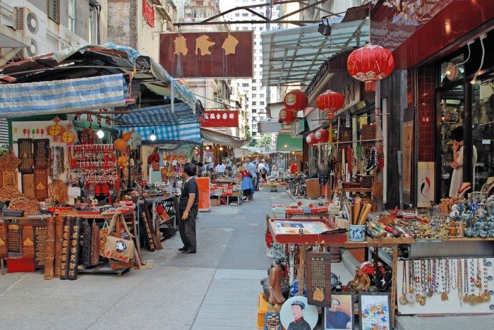China, Hong Kong antique street market
