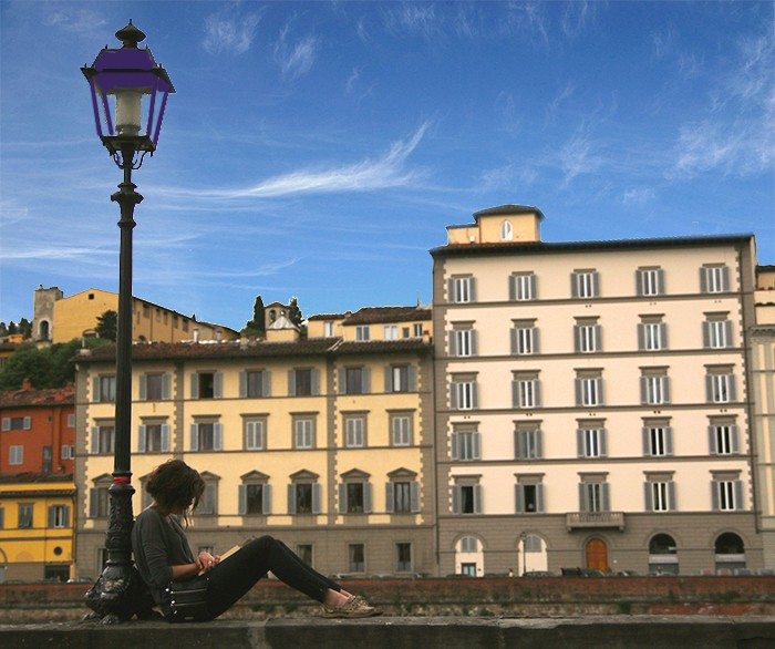 Lady reading in Florence