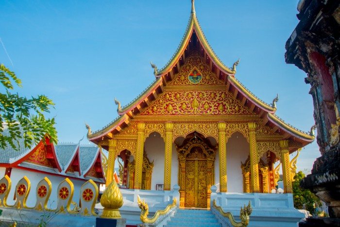 Beautiful ancient temple in Laos in the oldest city in Northern Laos.