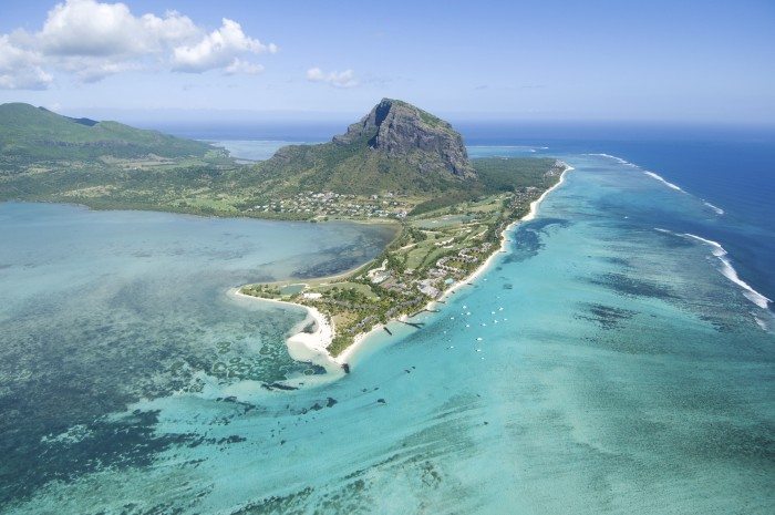 Aerial view of Mauritius