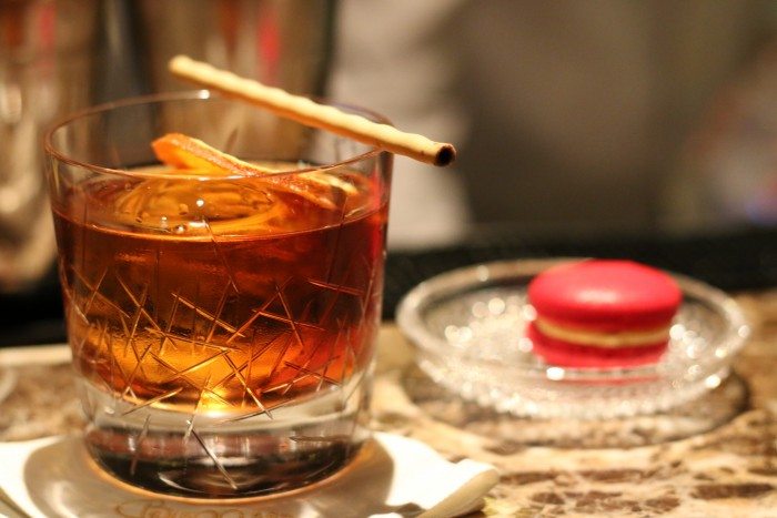 Bangkok's Best Cocktail Bars- Bamboo Bar at Mandarin Oriental- Grande Finale with Campari Macaroon